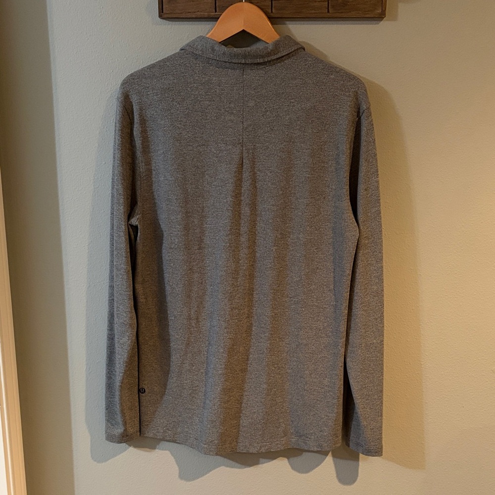 Lululemon Evolution Long Sleeve Men's Heather Gray Polo Shirt size M - Picture 4 of 5